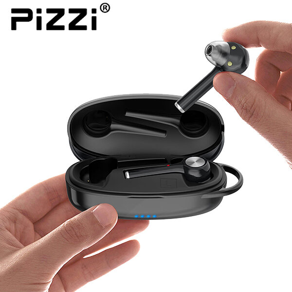 פיצי" PiZZi זוג אוזניות מיני Bluetooth Hybrid in-Ear HeadPhones איכותיות עם בבית טעינה